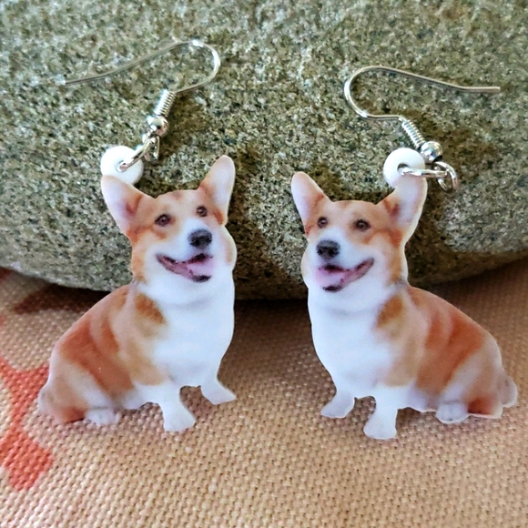 Welsh Corgi Earrings. Dog Earrings. Pet Puppy 🐕 - Picture 1 of 8